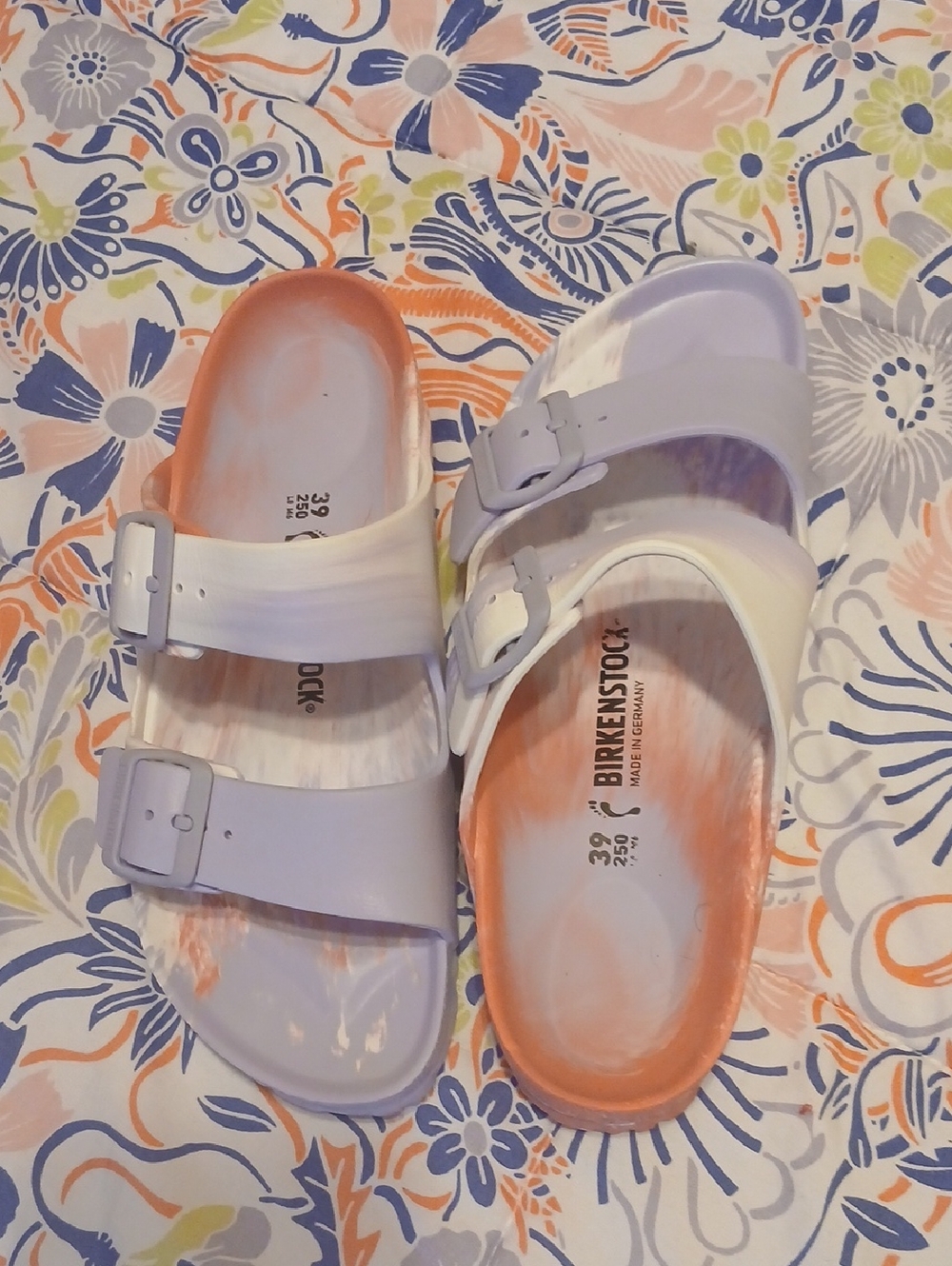 Birkenstock Kids Lavender and Pink Two-Strap EVA Sandals